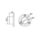 Flange para anclar tubo 1 1/4" a la pared  SS304  Satinado.