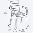 Silla plástica Barú con brazos, color mocca