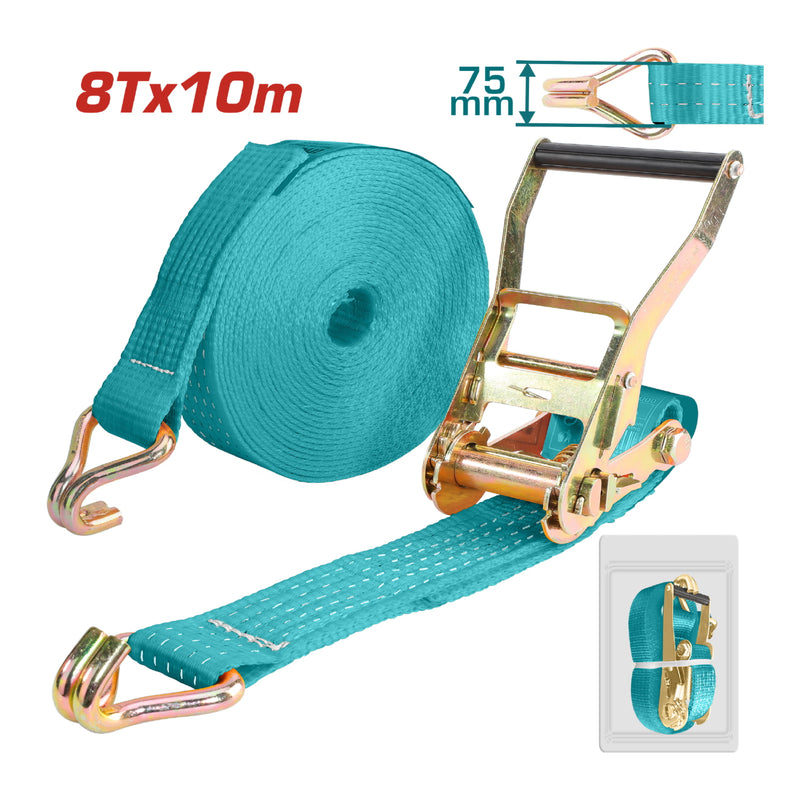 Correa Sujetadora con matraca 8T x 10m. Ancho 75mm