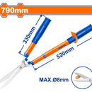Tijera cortasetos telescópica extensible 550-750mm. Acero al carbón. Tratamiento térmico.
