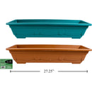 Macetero jardinera rectangular plástico 27 "x8.25" x6 "(1pza) (Viene en colores variados al azar)