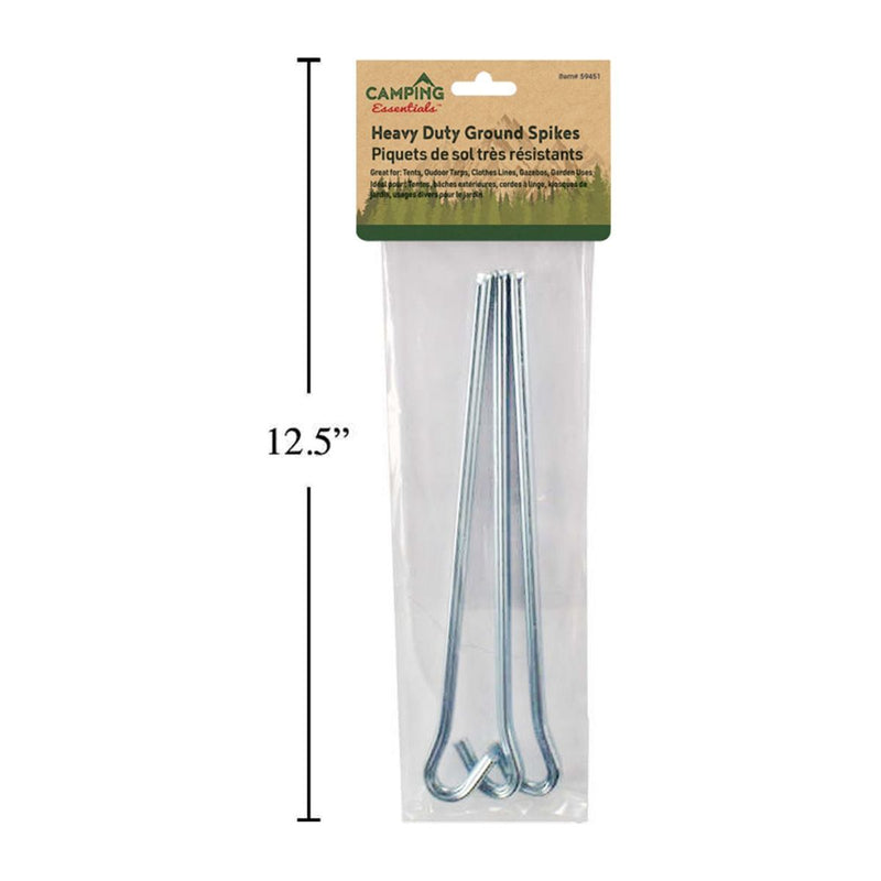 Camping 3 pinchos estacas de anclaje de tierra para carpas metal de 9 "L