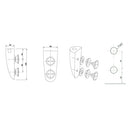 Pivote superior de puerta. Satinado.