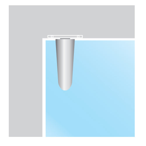 Pivote superior de puerta. Satinado.