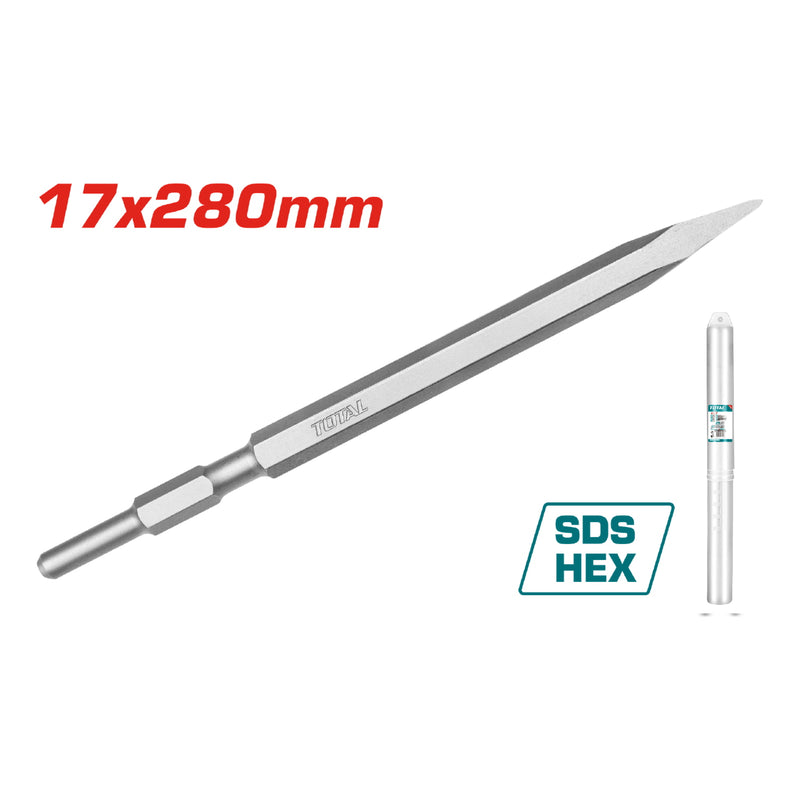 Cincel Puntiagudo 17x280mm para Demoledor Total 1300W UTH2130016