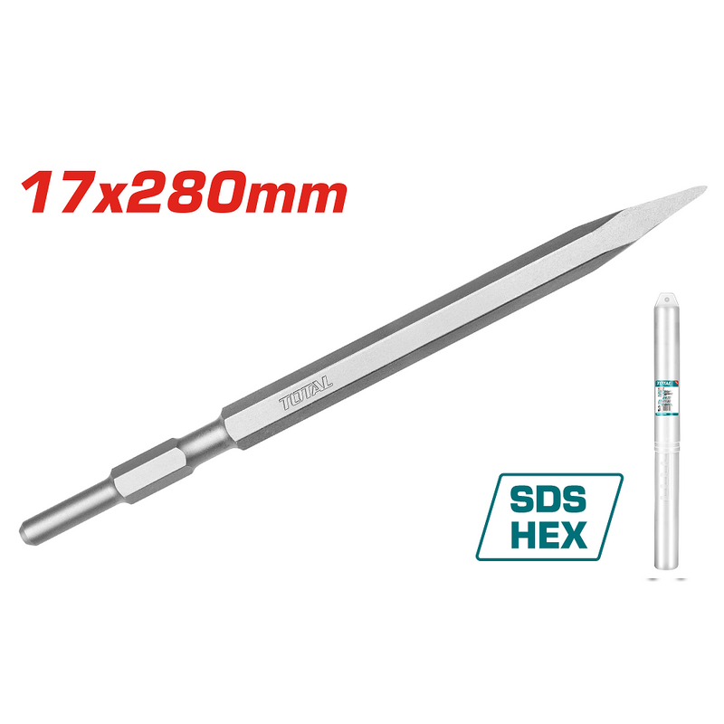 Cincel Puntiagudo 17x280mm para Demoledor Total 1300W UTH2130016