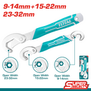 Juego de llave inglesa pico de loro doble abierta, 9-14mm,15-22mm/llave pico de loro abierta,23-32mm