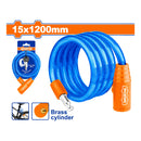 Cadena de seguridad para bicicleta de 15x1200mm. Recubierto en PVC . Incluye 2 llaves.