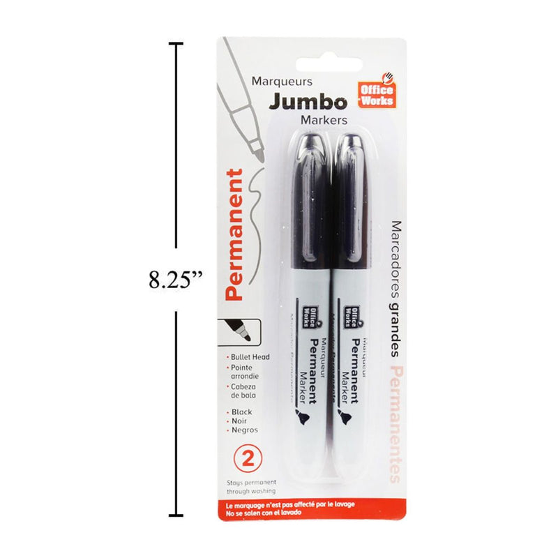 Marcador permanente Jumbo de 2 piezas Negro