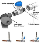 Valvula diversora filtro de agua conector rapido tubo 1/4" y rosca hembra 1/2" x 1/2" macho roscado Adaptador Tee Con Valvula