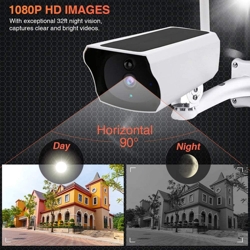 Cámara de seguridad con carga de Panel Solar, con Wifi 1080 HD y audio.