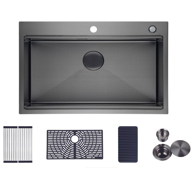 Fregador de acero inoxidable 30" x 20" x 9". Calibre 16. ONTARIO