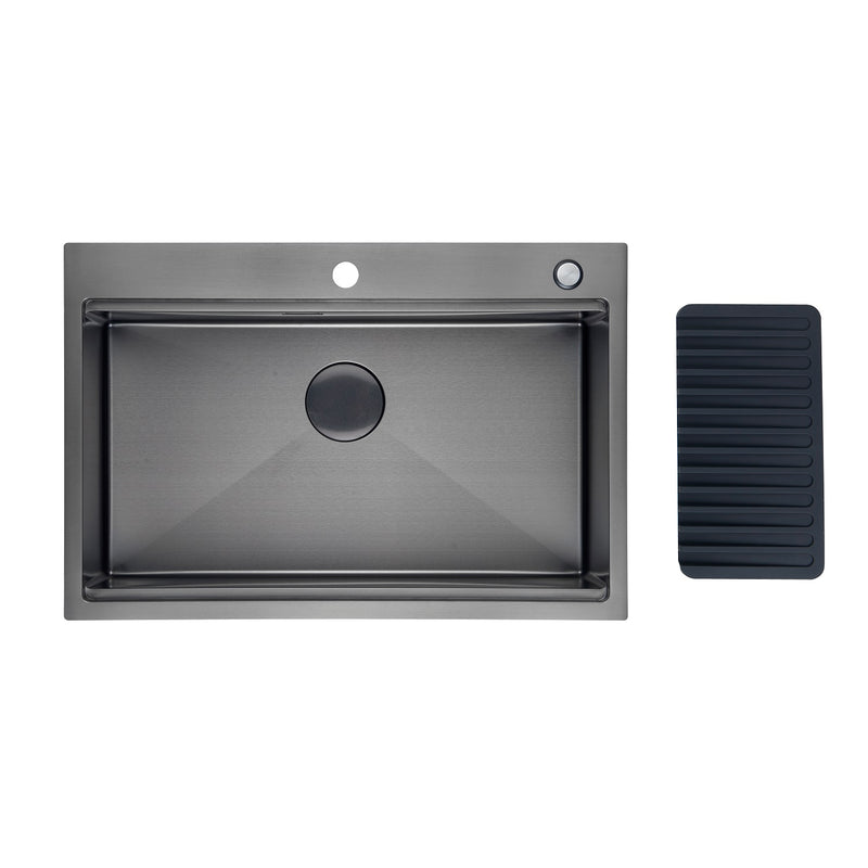 Fregador de acero inoxidable 30" x 20" x 9". Calibre 16. ONTARIO