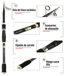 Caña de pesca Spinning 2.4 m ligera