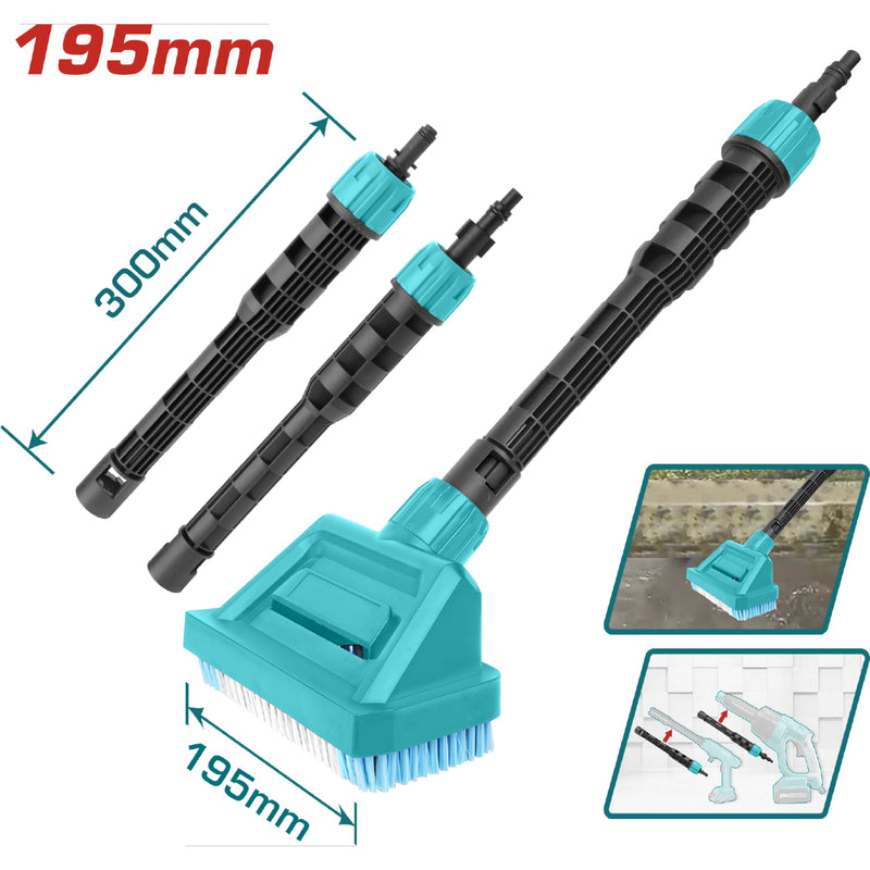 Cepillo para piscina de 195mm compatible con extensión de 300mm para Hidrolavadoras TPWLI2028 TPWLI2008 TPWLI20282 UTPWLI20282 TPWLI20084