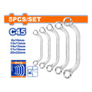 Llaves Medialuna. Set de 5 pzas. Tamaño:8-22mm. Acero al carbono