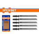 Hojas para sierra caladora HCS Corte Limpio Madera. 74mm. (6 TPI) Set de 5 pzas. Dientes molidos y cónicos.