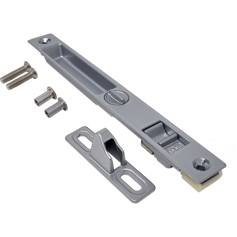 Cierre Embutido Manual para Ventana y Puerta Corredera. Aleacion de Zinc. Incluye Recibidor y Gancho