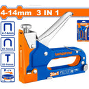 Grapadora 3 en 1 con fuerza ajustable. Grapas Alambre. Forma de U. Clavos Brad. Longitud 4-14mm