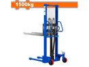 Montacargas Apilador jack pallet manual carretilla elevadora Manual 1500Kg. Alt. Min\Max: 85mm-1600mm. Con pedal y protección para los pies.