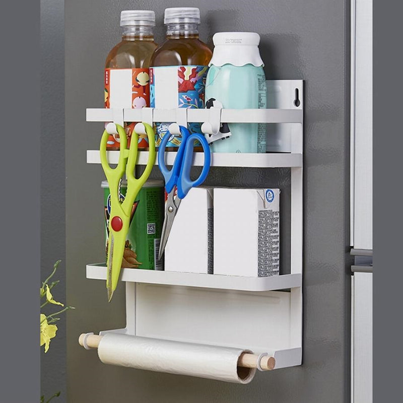 Repisa organizadora desmontable magnética del hogar. Color Blanco.