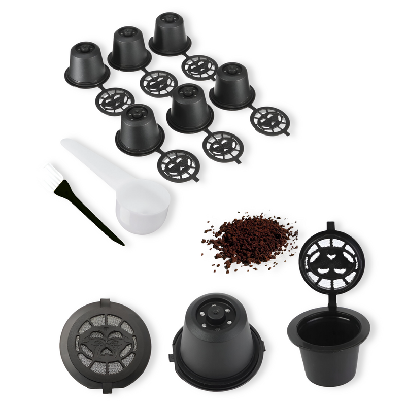 Kit de 6 Cápsula de Café NESPRESSO reutilizables de plástico.