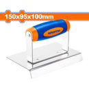 Llana de Borde para Cemento 150x95x100mm. Acero Inoxidable. Mango plástico. Pulido. 1.2mm espesor.