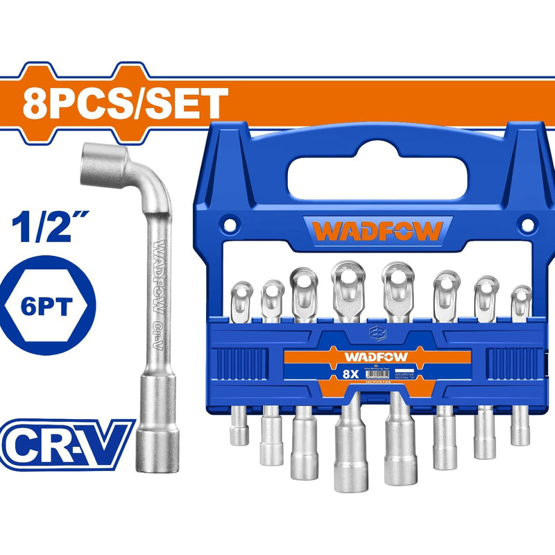 Llaves en L para sockets 1/2" de 6 piezas. Cr-V. Acero Industrial. Tratamiento térmico. (Juego)