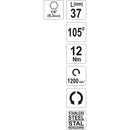 Adaptador de angulo 90 grados para puntas destornillador 1/4" 37mm largo