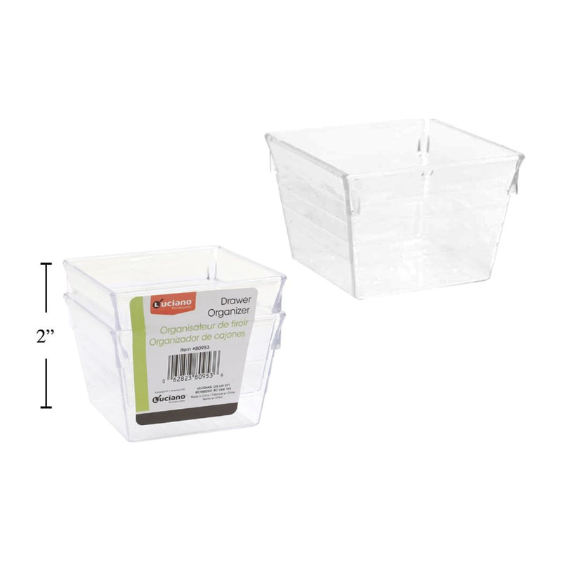 Luciano Organizador de cajones transparentes de plástico de 3 "x3" x2 "
