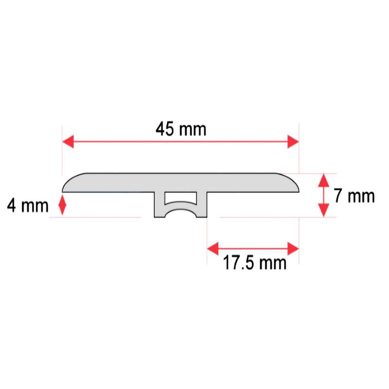 Transición tipo T para piso SPC Bambú 2400 mm