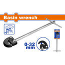 Llave telescópica para lavamanos 250mm/10". Ancho apertura:0-32mm. Mandíbula con resorte. Plomero plomria