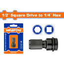 Adaptador para dado de impacto. 1/2" cuadrado a 1/4" Hexagonal.