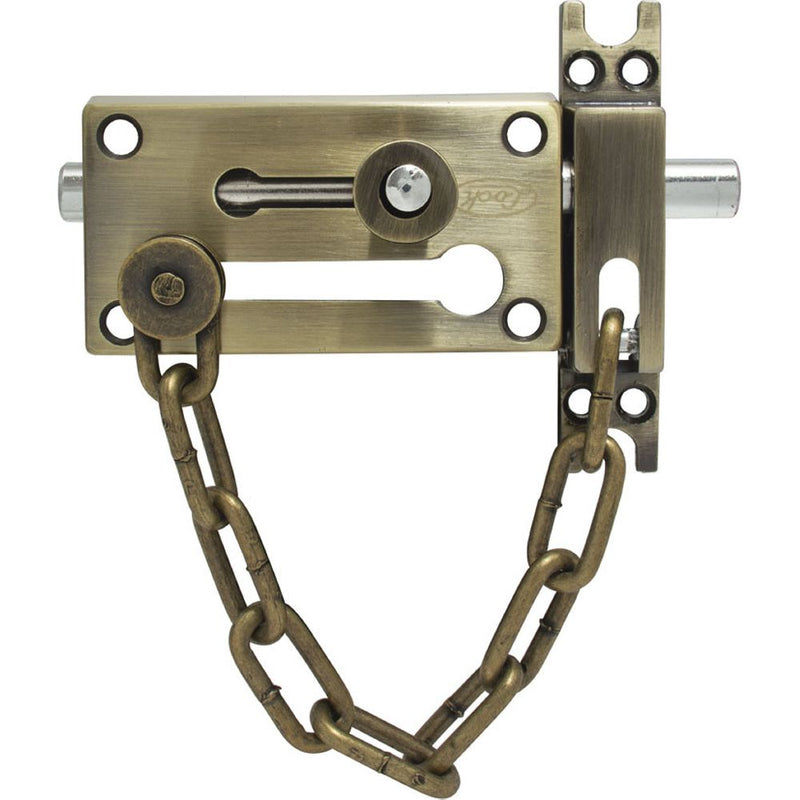 Pasador de sobreponer cadena latón antiguo Lock