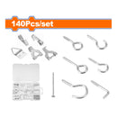 Ganchos para cuadros, de tornillo, tipo L. 140 piezas. Surtidos.