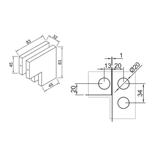 CONECTOR SUPERIOR EN "L" CHICO.
