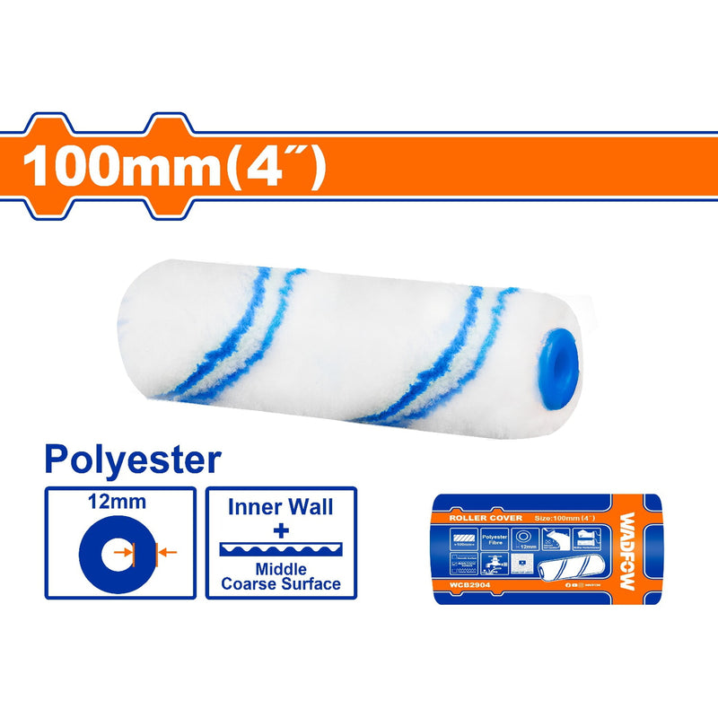 Repuesto rodillo de pintar 4" Paredes internas. Altura de la fibra: 12mm. Poliéster.