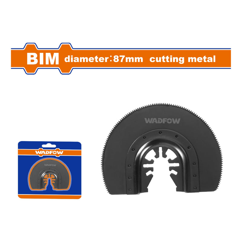Cuchilla para sierra Oscilante Bi-Metal.Corta Metal. Díametro:87mm. Diseño Semi-circulo. Sierra oscilatoria