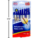 Bolígrafos de bola de 6,25 ", 8 piezas, azul