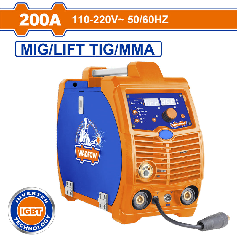 Máquina De Soldar Inverter 200A Modelo Medium Duty 30% Ciclo de Trabajo MAG/MIG/MMA/TIG 110V-220V soldadora