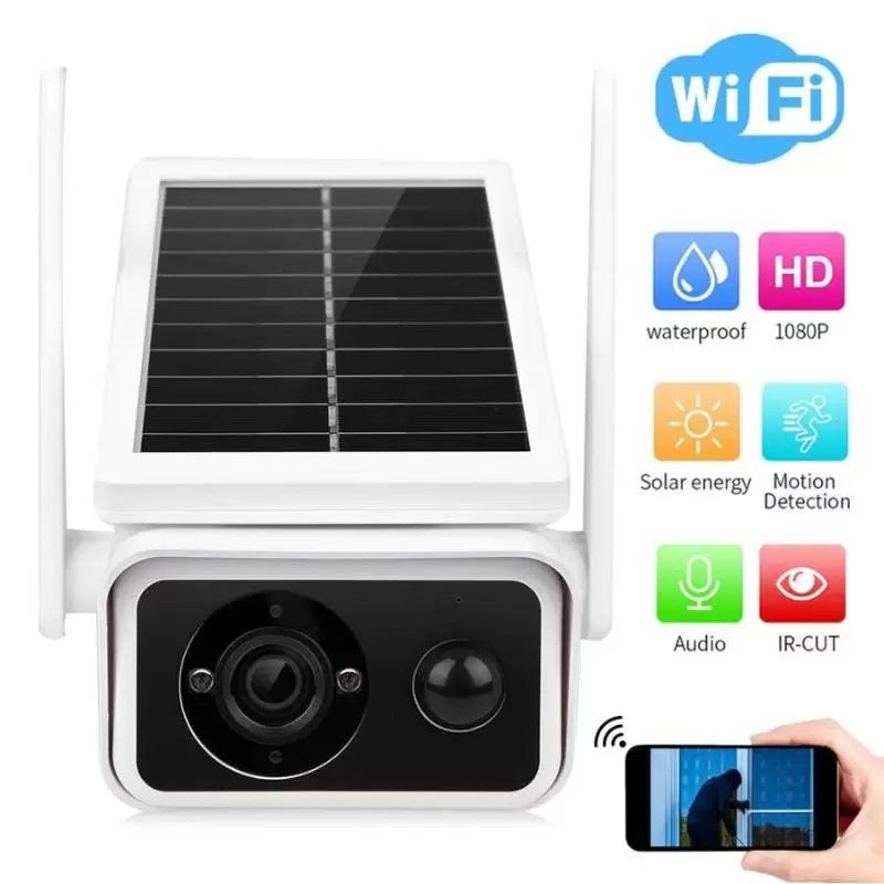 Cámara de seguridad solar con Wifi, a prueba de agua. 3MP.