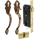 Conjunto cerradura Classic llave de puntos latón antiguo Lock