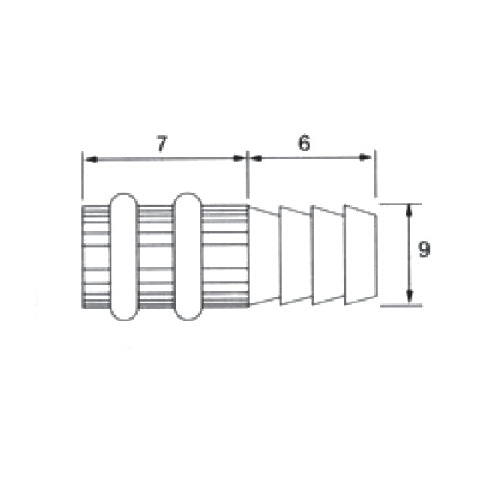 Soporte cilindrico con gomas para  repisas de vitrinas y exibiciones. Cromado (se vende por unidad)