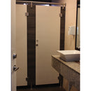 Base piso panel para divisiones de bano (12 a 19 mm). Acero inox satinado.