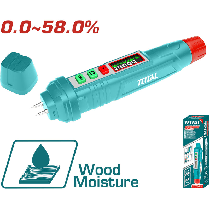 Medidor de humedad para madera y digital con pantalla LCD.