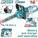 Motosierra de 16" 40V Motor sin escobillas. Usa 2 baterias 20V Batería y cargador por separado.