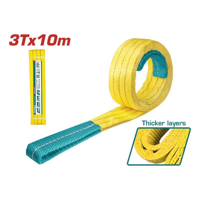 Eslinga ojo-ojo 3T x 10m. Ancho 90 mm