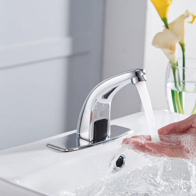 Grifo automatico con sensor para lavamanos. Funciona a Baterias dc 6v o 110V plug. Para agua fria