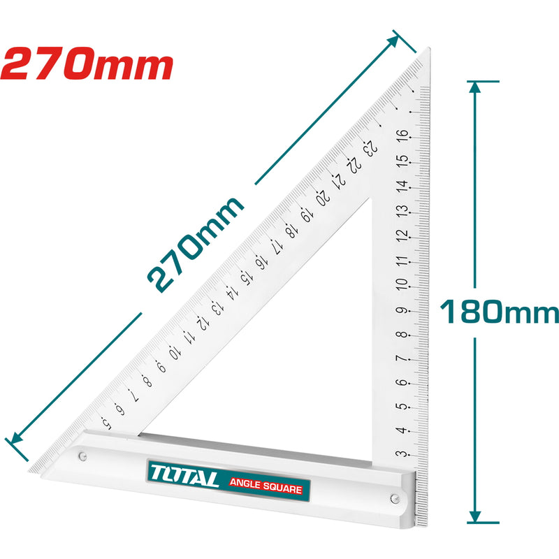 Escuadra de Acero 270 mm. Medición métrica.