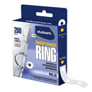 Arandelas adhesivas de refuerzos para hojas, 200 arandelas